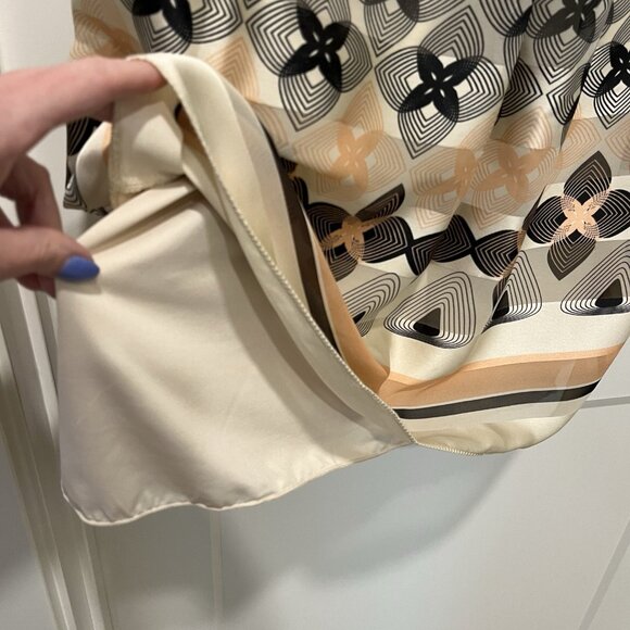 Max Studio Black Cream Peach Fit & Flare Midi Dress - Picture 3 of 8